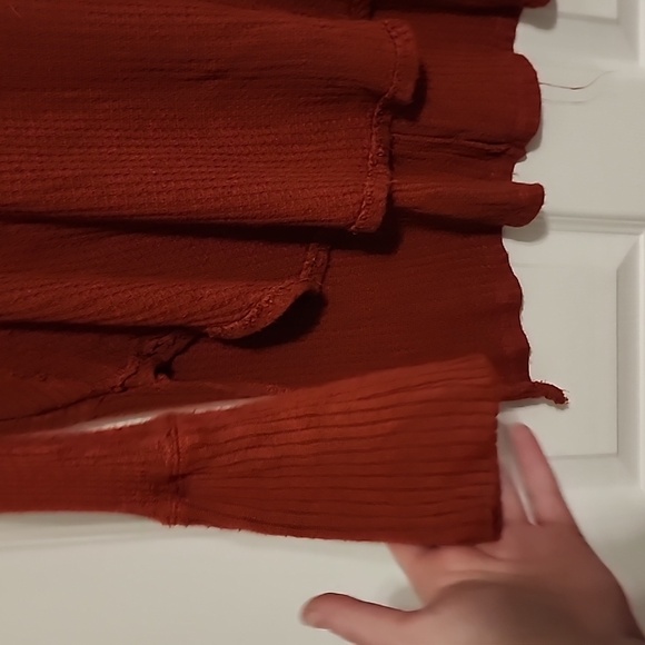 Free People Thermal Sweater Rust Color Size Small - Picture 4 of 4